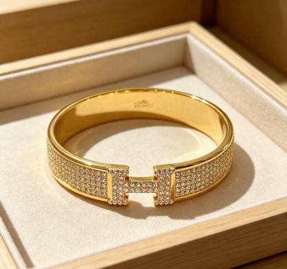 [sparkle Jewellery]H Wide-band diamond bracelet
