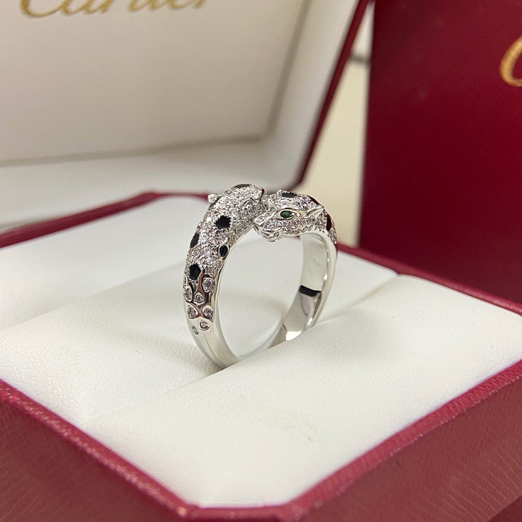 [sparkle Jewelery]PANTHERE DOUBLE HEADED FULL DIAMOND  RING