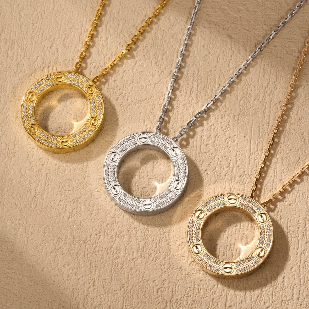 [sparkle Jewelery]LOVE NECKLACE 16MM  FULL DIAMOND