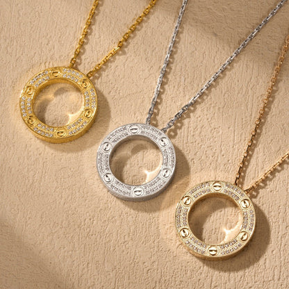 [sparkle Jewelery]LOVE NECKLACE 16MM  FULL DIAMOND