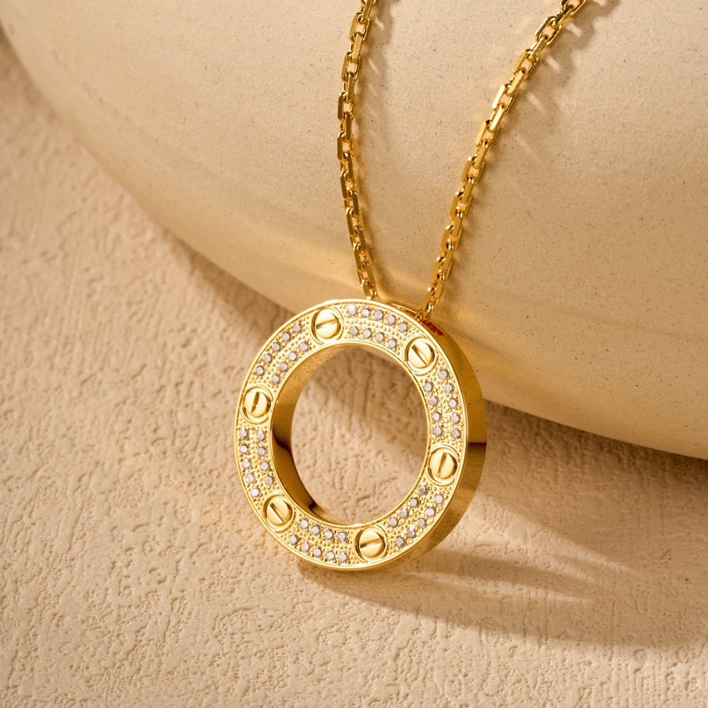 [sparkle Jewelery]LOVE NECKLACE 16MM  FULL DIAMOND
