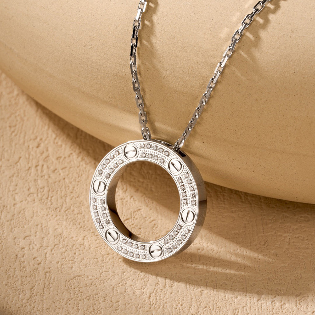 [sparkle Jewelery]LOVE NECKLACE 16MM  FULL DIAMOND