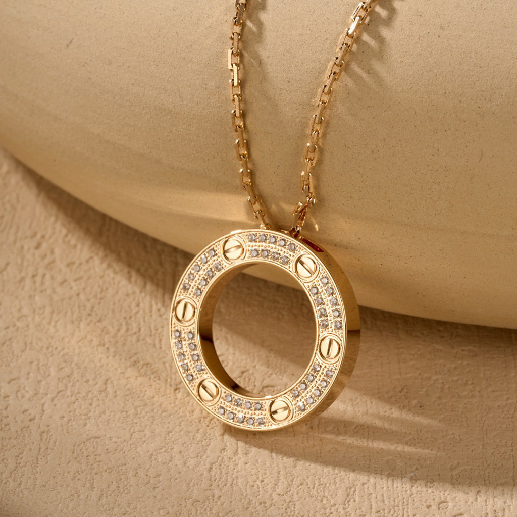 [sparkle Jewelery]LOVE NECKLACE 16MM  FULL DIAMOND