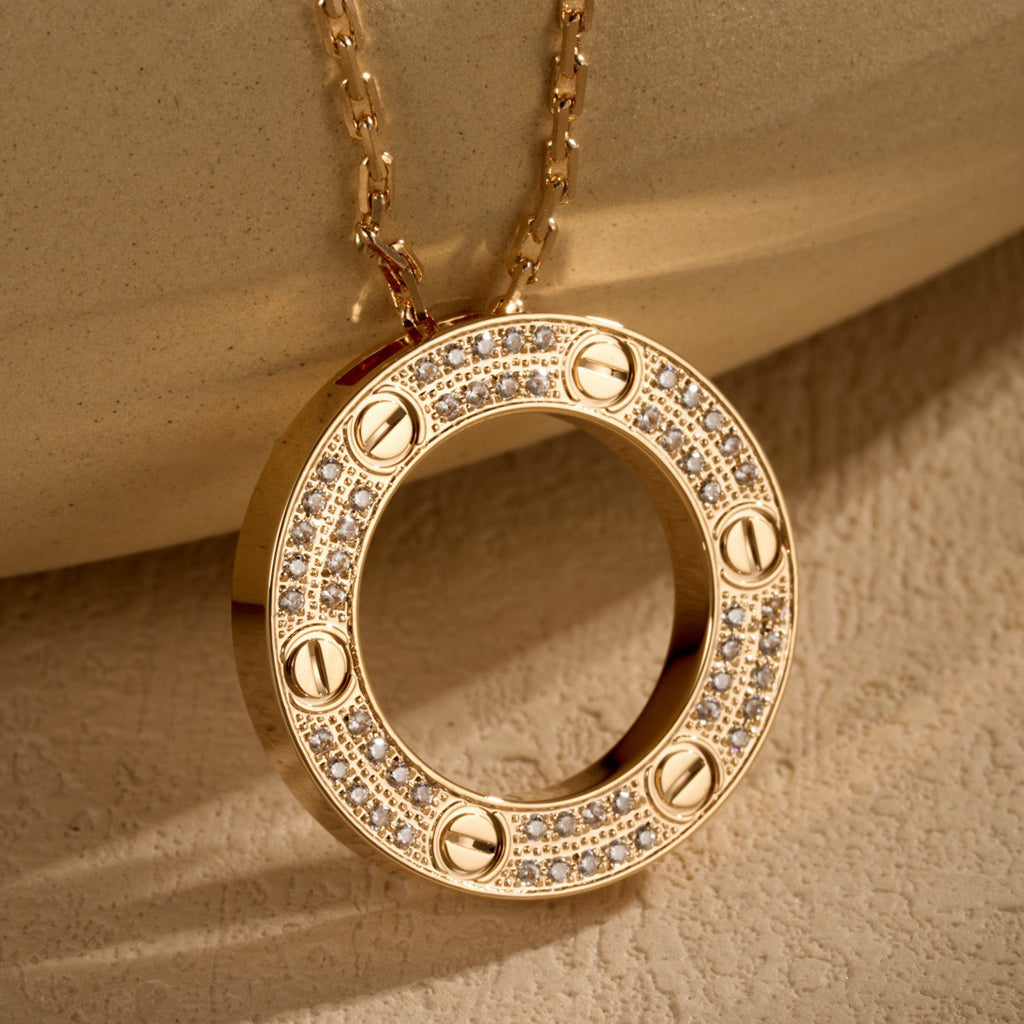 [sparkle Jewelery]LOVE NECKLACE 16MM  FULL DIAMOND