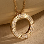 [sparkle Jewelery]LOVE NECKLACE 16MM  FULL DIAMOND