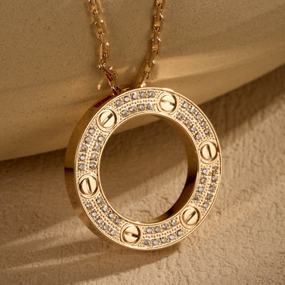 [sparkle Jewelery]LOVE NECKLACE 16MM  FULL DIAMOND