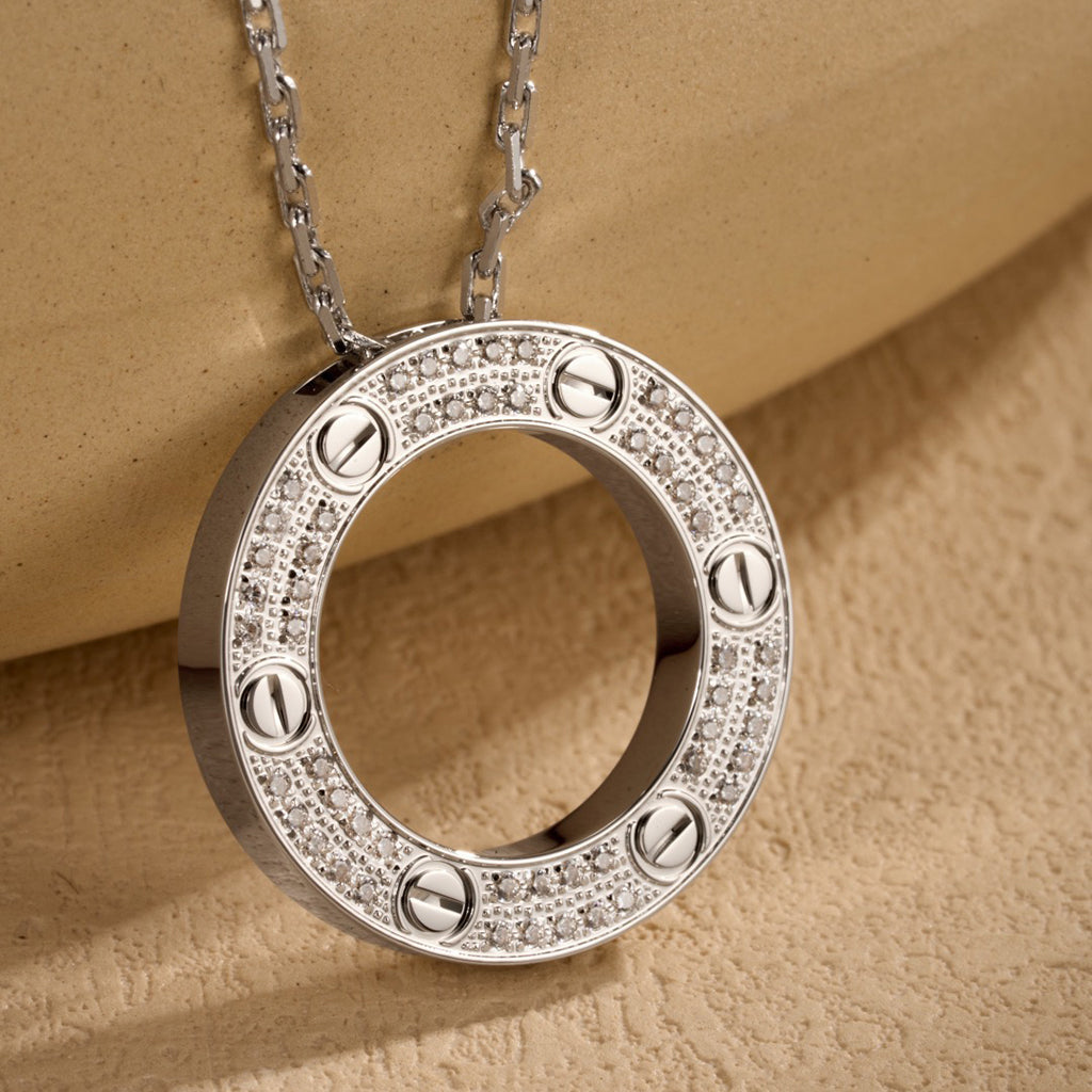 [sparkle Jewelery]LOVE NECKLACE 16MM  FULL DIAMOND