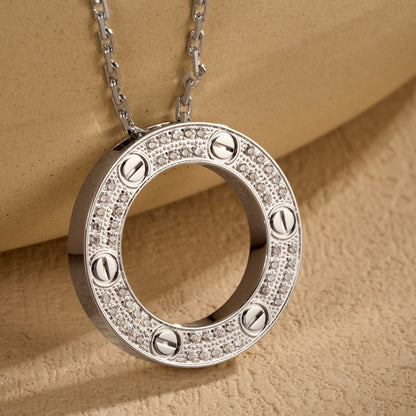 [sparkle Jewelery]LOVE NECKLACE 16MM  FULL DIAMOND