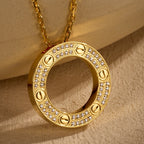 [sparkle Jewelery]LOVE NECKLACE 16MM  FULL DIAMOND