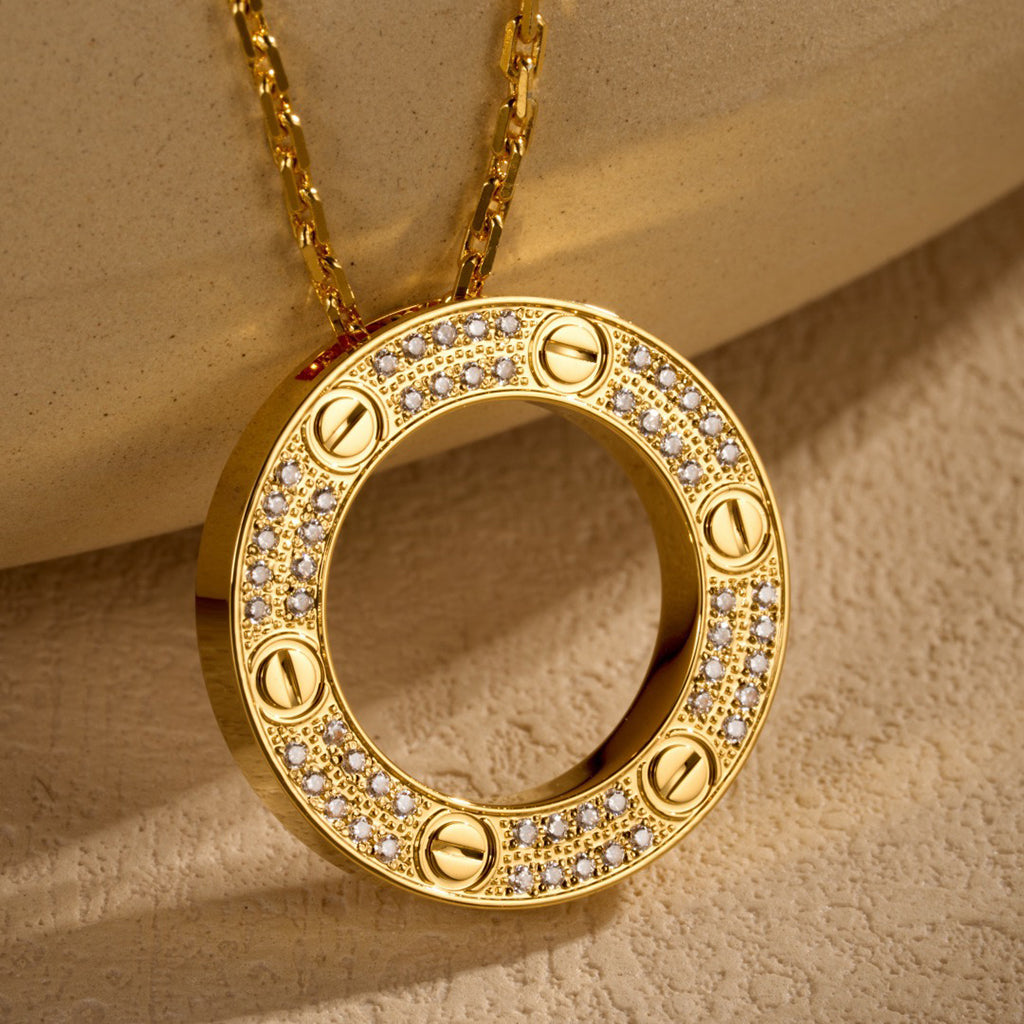 [sparkle Jewelery]LOVE NECKLACE 16MM  FULL DIAMOND