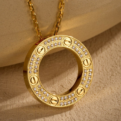 [sparkle Jewelery]LOVE NECKLACE 16MM  FULL DIAMOND