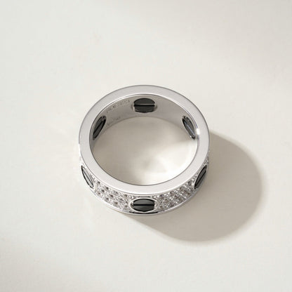 [sparkle Jewelery]LOVE RING 5.5MM DIAMONDS PAVED CERAMIC