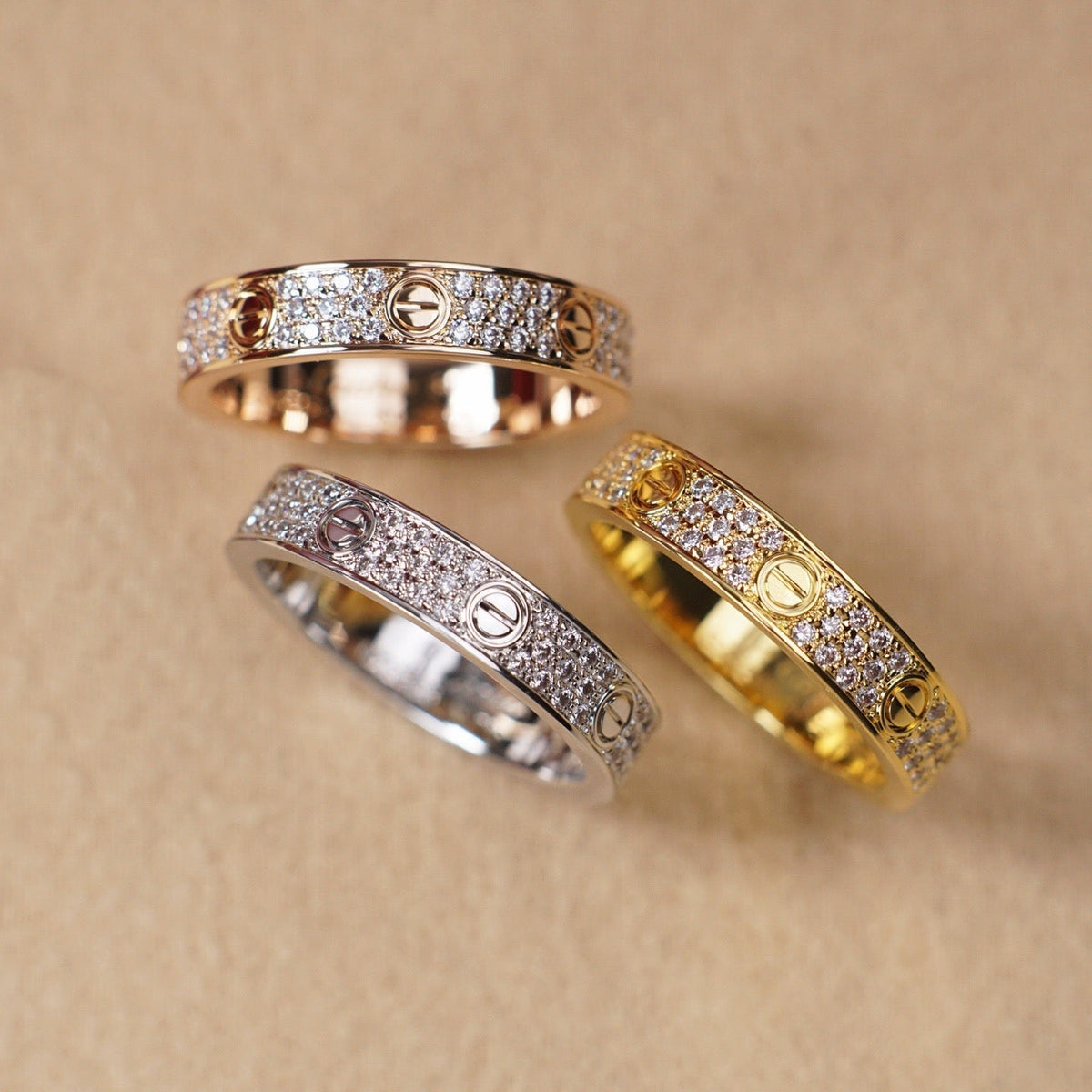 [sparkle Jewelery]LOVE RING 4.0MM DIAMOND PAVED