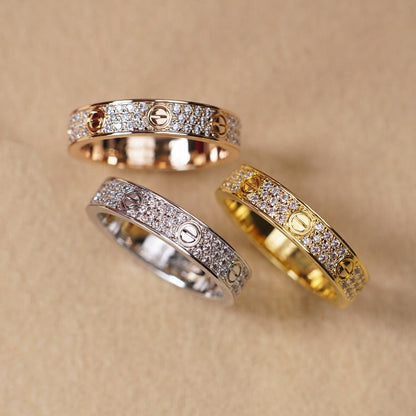 [sparkle Jewelery]LOVE RING 4.0MM DIAMOND PAVED