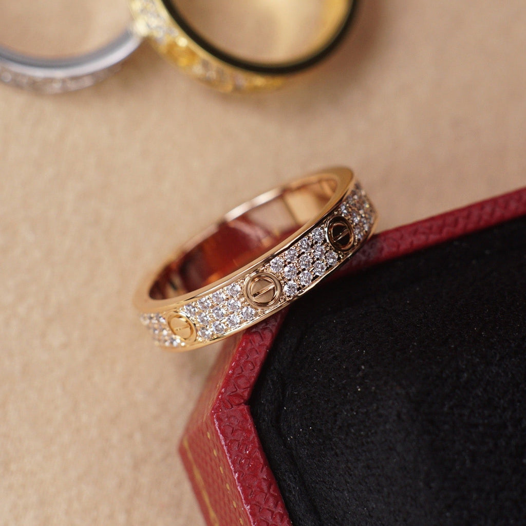 [sparkle Jewelery]LOVE RING 4.0MM DIAMOND PAVED