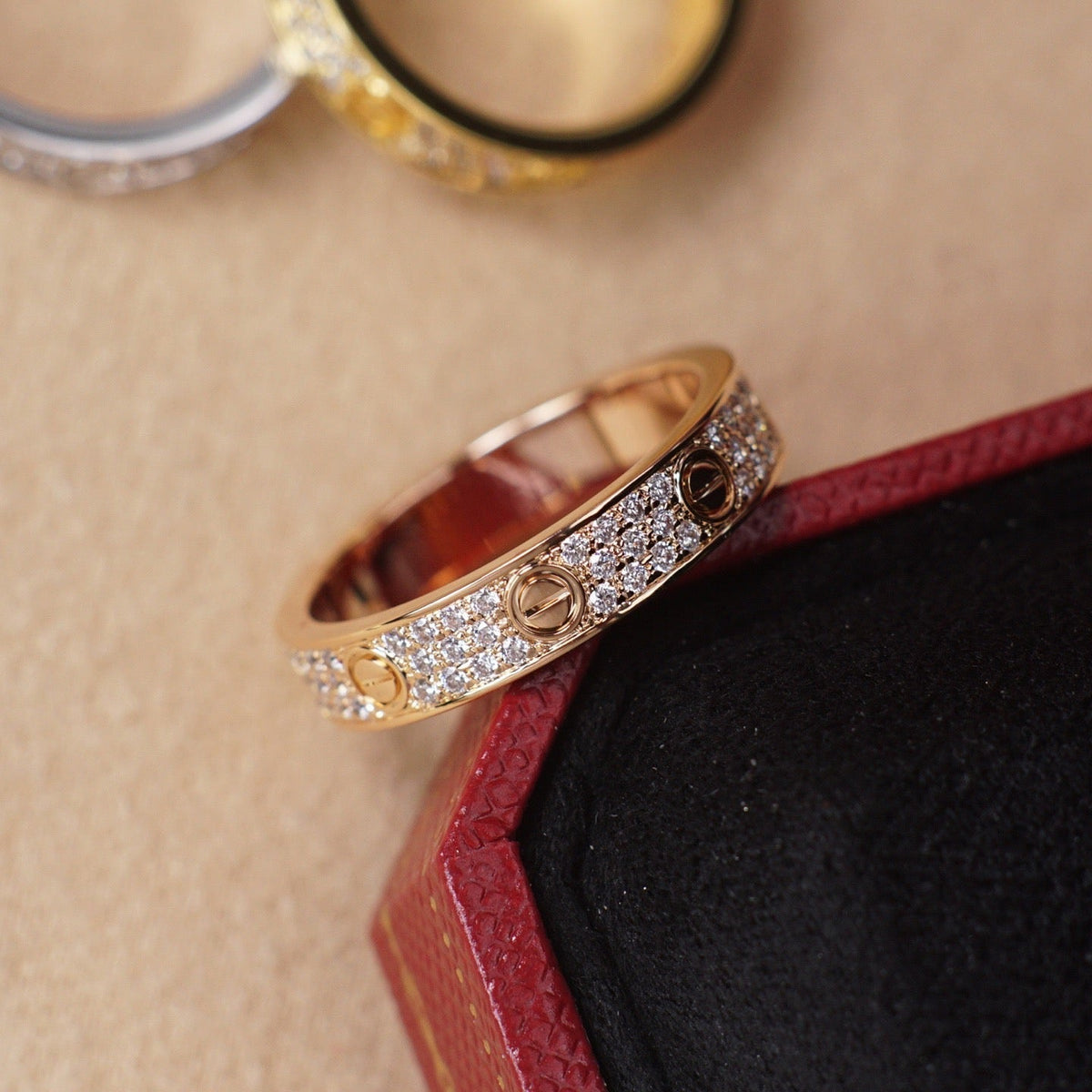 [sparkle Jewelery]LOVE RING 4.0MM DIAMOND PAVED