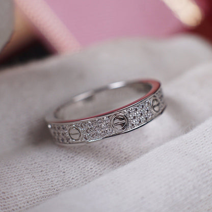 [sparkle Jewelery]LOVE RING 4.0MM DIAMOND PAVED