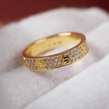 [sparkle Jewelery]LOVE RING 4.0MM DIAMOND PAVED