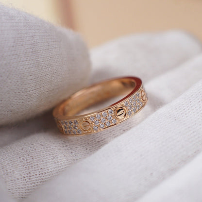 [sparkle Jewelery]LOVE RING 4.0MM DIAMOND PAVED