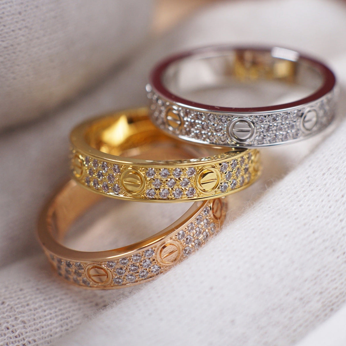 [sparkle Jewelery]LOVE RING 4.0MM DIAMOND PAVED