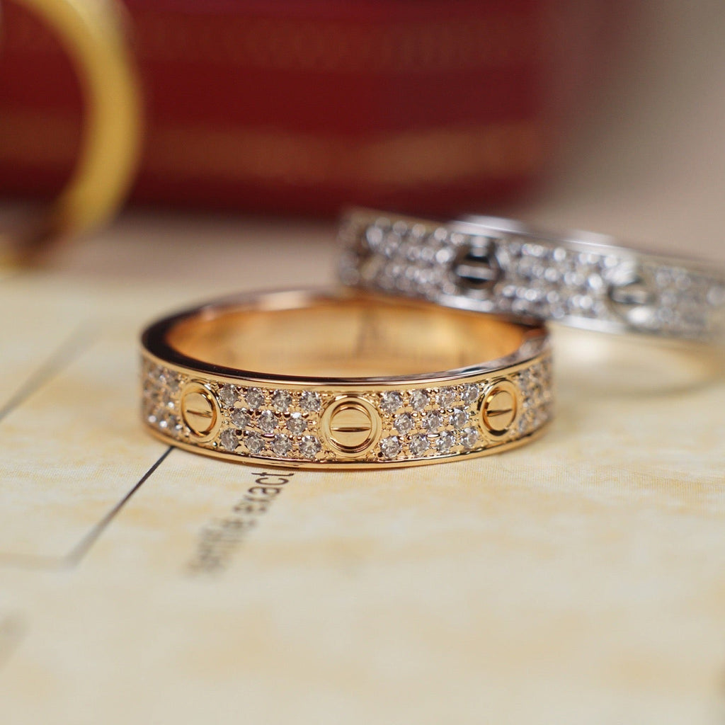 [sparkle Jewelery]LOVE RING 4.0MM DIAMOND PAVED