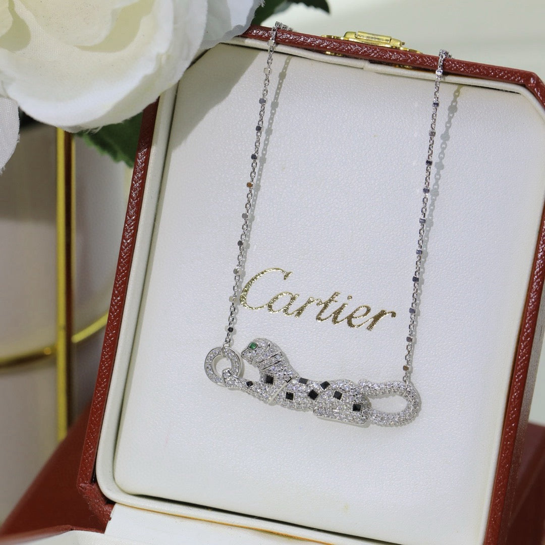 [sparkle Jewelery]PANTHERE PAVED DIAMOND NECKLACE