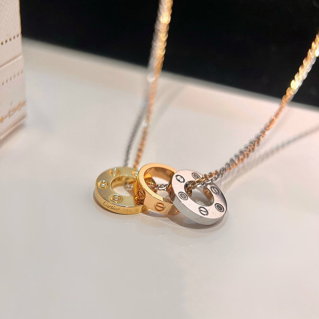 [sparkle Jewelery]LOVE 6 DIAMOND PENDANT NECKLACE