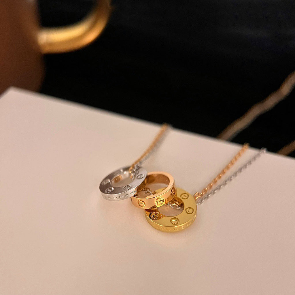 [sparkle Jewelery]LOVE 6 DIAMOND PENDANT NECKLACE