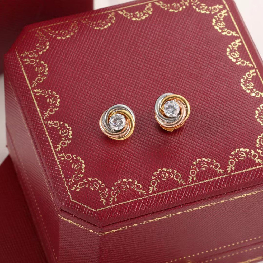 [sparkle Jewelery]TRINITY STUD DIAMOND EARRINGS