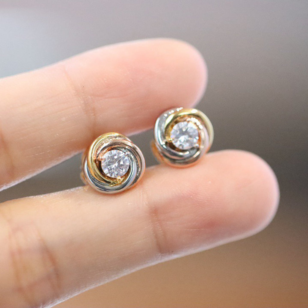 [sparkle Jewelery]TRINITY STUD DIAMOND EARRINGS