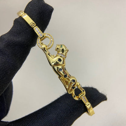[sparkle Jewelery]PANTHERE HALF DIAMOND ON CHAIN BRACELET