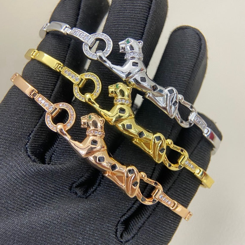 [sparkle Jewelery]PANTHERE HALF DIAMOND ON CHAIN BRACELET