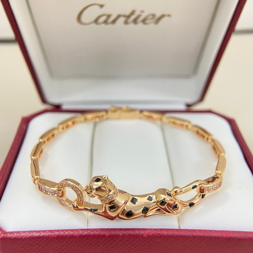 [sparkle Jewelery]PANTHERE HALF DIAMOND ON CHAIN BRACELET