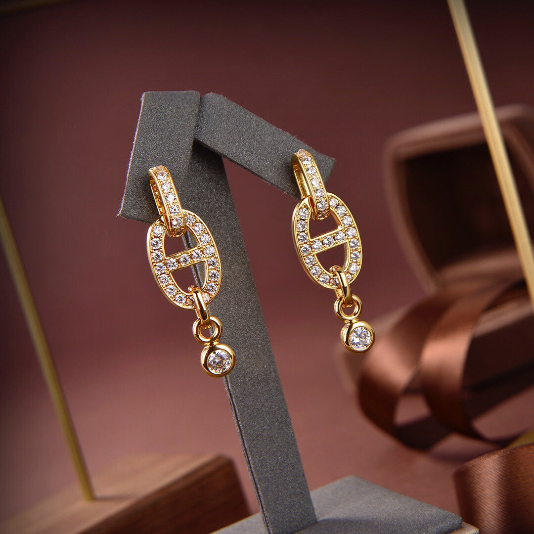 [sparkle Jewelry ]HM CHAINE DIAMOND EARRINGS