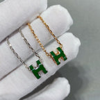[sparkle Jewelry ]POP H GREEN NECKLACE SILVER AND GOLD