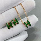 [sparkle Jewelry ]POP H GREEN NECKLACE SILVER AND GOLD