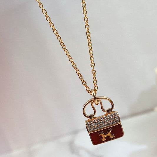 [Sparkle]CONSTANCE ROTER ANHÄNGER ROSÉGOLD-HALSKETTE