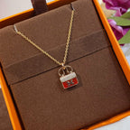 [sparkle Jewelry ]CONSTANCE RED PEDANT PINK GOLD NECKLACE