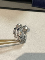[sparkle Jewelry ]Hollow Design Four-Leaf Clover Flower Shape Earrings