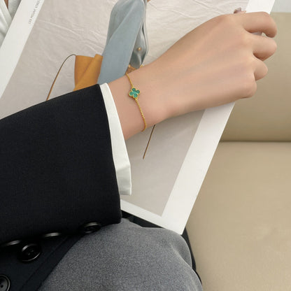 [sparkle Jewelry ]CLOVER BRACELET MALACHITE 1 MOTIF