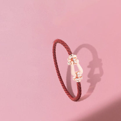 [sparkle Jewelry ]FORCE 10 HALF DIAMOND PINK GOLD RED CORDERI LARGE AND MEDIUM MODEL
