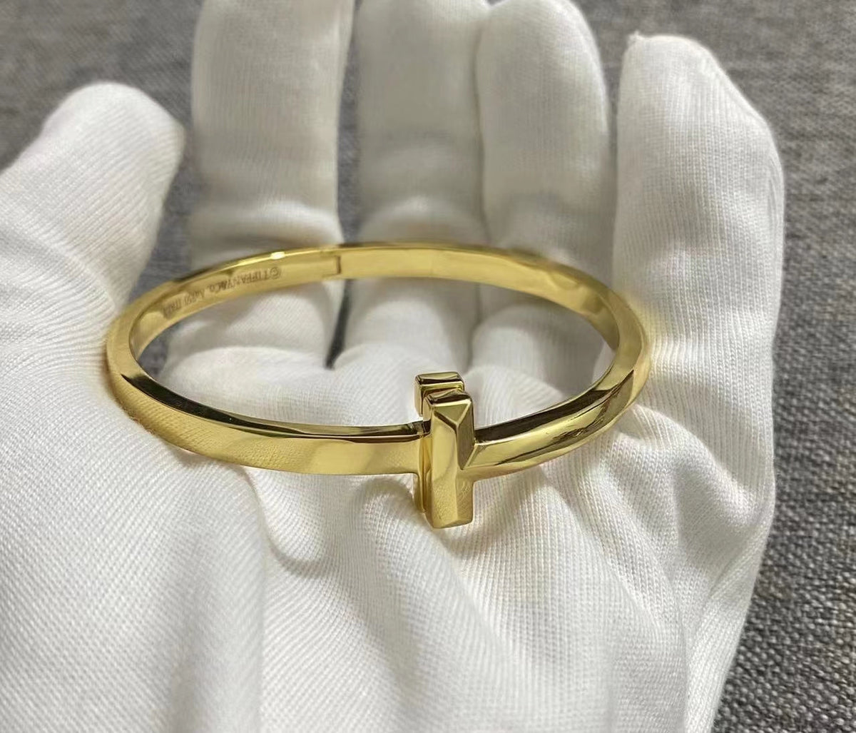[Sparkle Jewelry]T1 WIDE HINGED BANGLE BRACELET