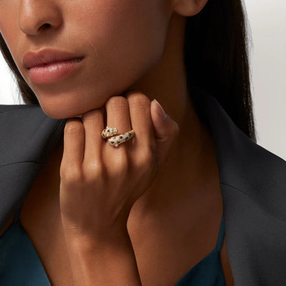 [sparkle Jewelery]PANTHERE DOUBLE HEADED FULL DIAMOND  RING