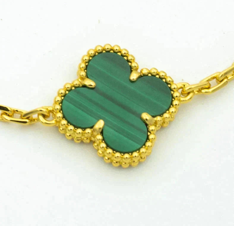 [sparkle Jewelry ] CLOVER 5 MOTIF MALACHITE BRACELET COLLECTION