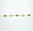 [sparkle Jewelry ] CLOVER 5 MOTIF MALACHITE BRACELET COLLECTION
