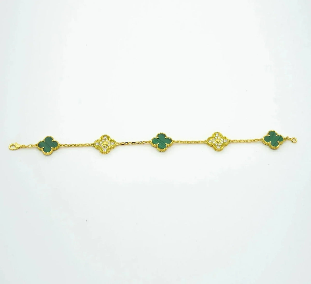 [sparkle Jewelry ] CLOVER 5 MOTIF MALACHITE BRACELET COLLECTION