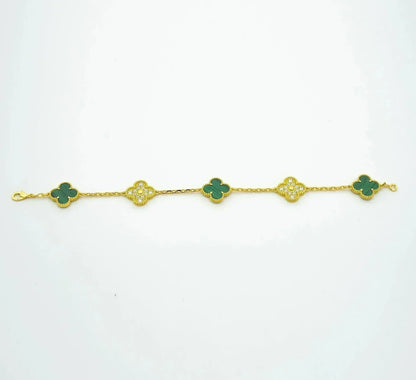 [sparkle Jewelry ] CLOVER 5 MOTIF MALACHITE BRACELET COLLECTION