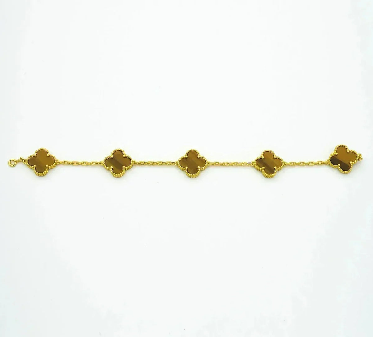 [sparkle Jewelry ] CLOVER 5 MOTIFS TIGER EYE BRACELET COLLECTION