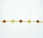 [sparkle Jewelry ] CLOVER 5 MOTIF RED CORNELIAN BRACELET COLLECTION
