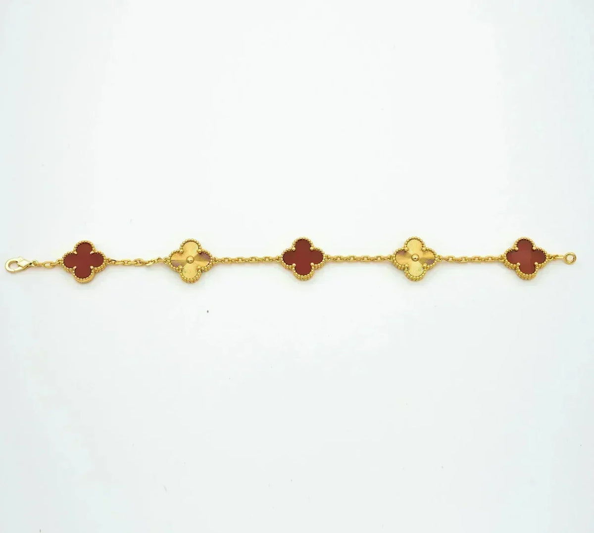 [sparkle Jewelry ] CLOVER 5 MOTIF RED CORNELIAN BRACELET COLLECTION